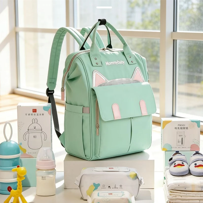 Mommy Diaper Bags Mother Large Capacity Nappy Milk Bottle Backpacks Convenient Nursing Bags Go Out Travel with Changing Mat