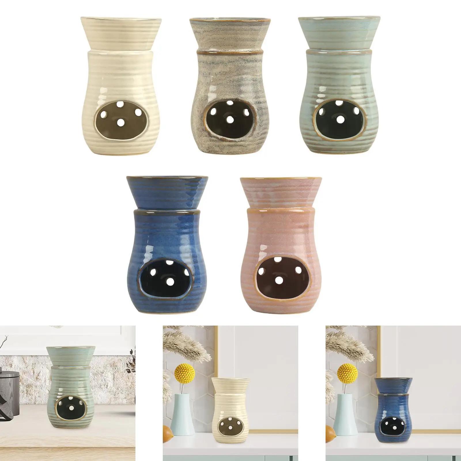 Essential Oil Burner Modern Ceramic Oil Tart Burner for SPA Holiday Gift