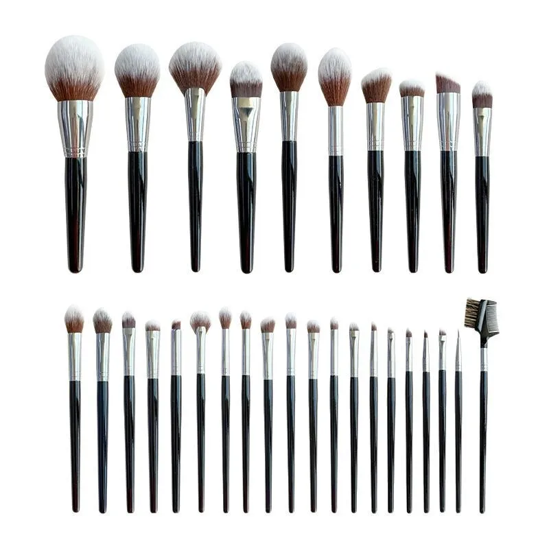 Conjunto de pincéis de maquiagem: 30 pincéis de corretivo em forma de língua, pó solto, pincéis de sombra, conjunto de ferramentas especiais para artistas de maquiagem