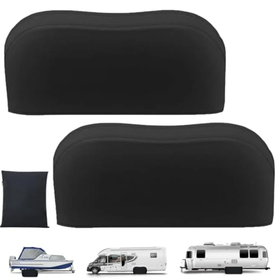 

RV Tire Covers Waterproof Anti-UV 600D Oxford Dual Axle Wheel Covers 2-Piece RV Wheel Covers Fits 27'-29' Diameter Tires Dual B