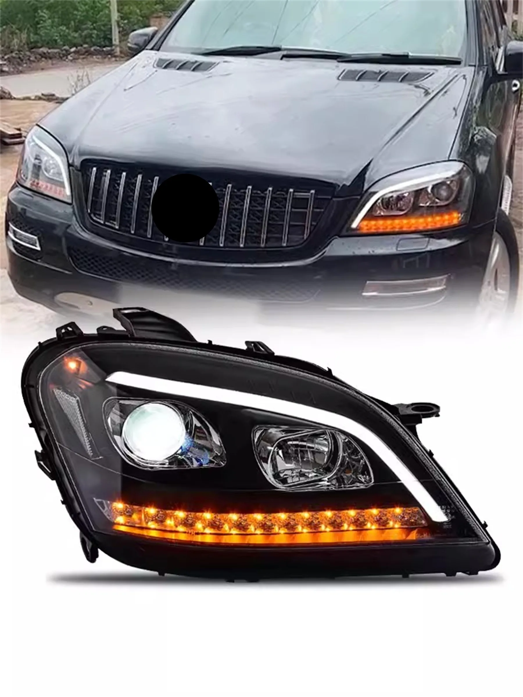 Car LED Headlight headlamp for Mercedes Benz W164 05-08 Daytime Running DRL Turn signal