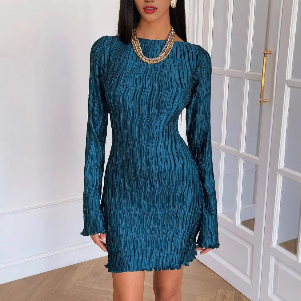 

2025 New Fashion Temperament Elegant Slim Long-sleeved Dress Women