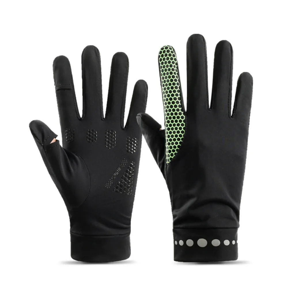 

Ice Silk Sunscreen Gloves Breathable Anti-UV Sun Protection Riding Gloves Touch Screen Non Slip Summer Driving Gloves Fitness