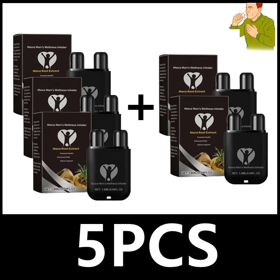 

5Pcs Double Hole Nasal Inhaler Enhancing Supplement Relieve Fatigue Stress enhance Energy Stamina Balance Hormone Maca Booster