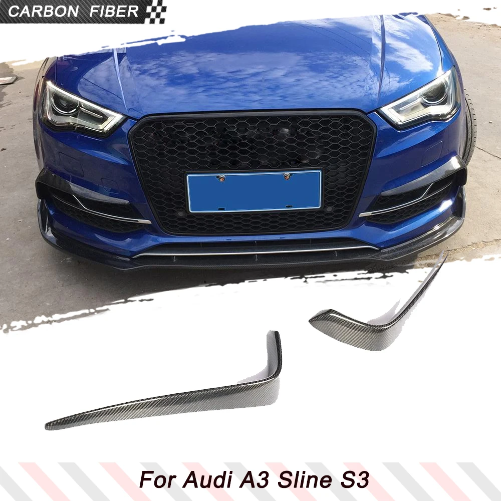 

Карбоновые накладки на передний бампер для Audi A3 Sline S3 2014-2016, крышки противотуманных фар из FRP, без обвеса для хэтчбеков