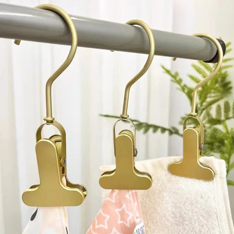 

Metal Clothes Clips Clothes-pin Multifunctional Hook 360 ° Rotating Seamless Pants Clip Aluminum Alloy Hat Storage Hanging Clips