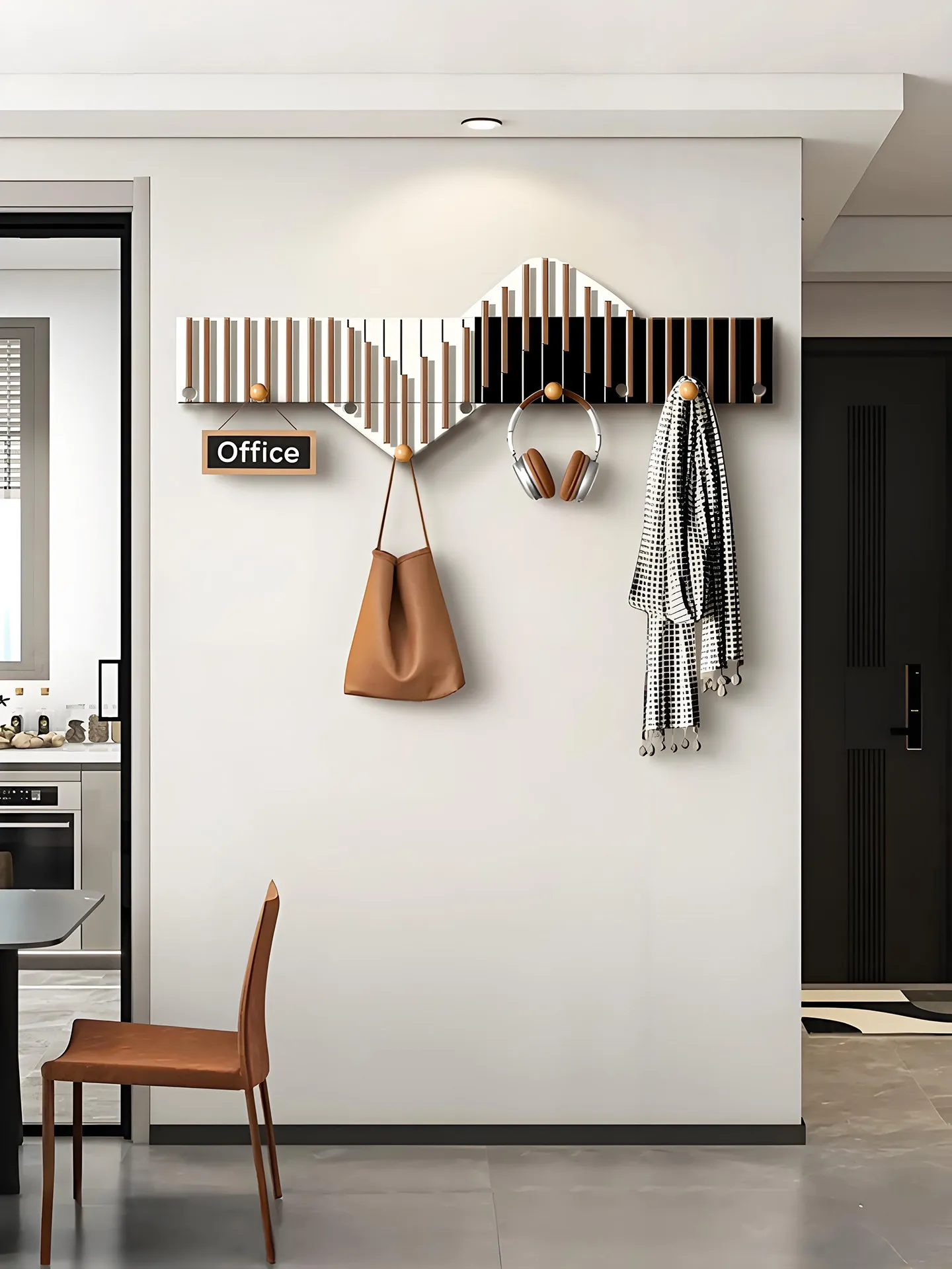 

Decorative hook behind the entrance door, no punching on the wall, creative hanger, shelf, wall hanging, clothes storage hanger