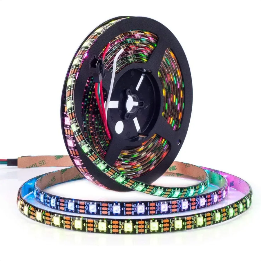 

WS2812B RGB ECO LED Strip Chasing Effects 5050SMD Individually Addressable 16.4FT 60Pixels m 300Pixels Flexible Dream Color IP6