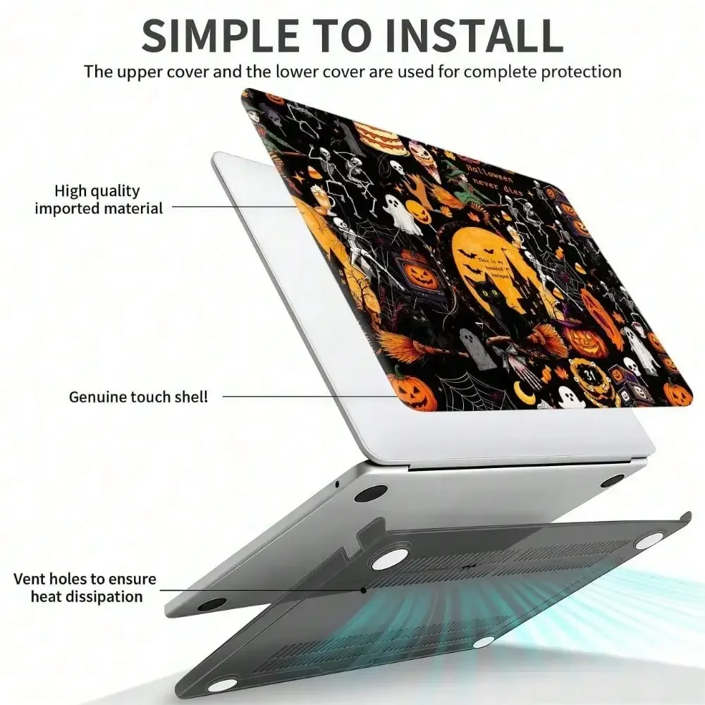 Retro Scary Halloween for MacBook Neo case Air 15 inch/13 M5 M4 M3Pro 16/14 13 Novelty Premium Pattern Hardshell Laptop Case