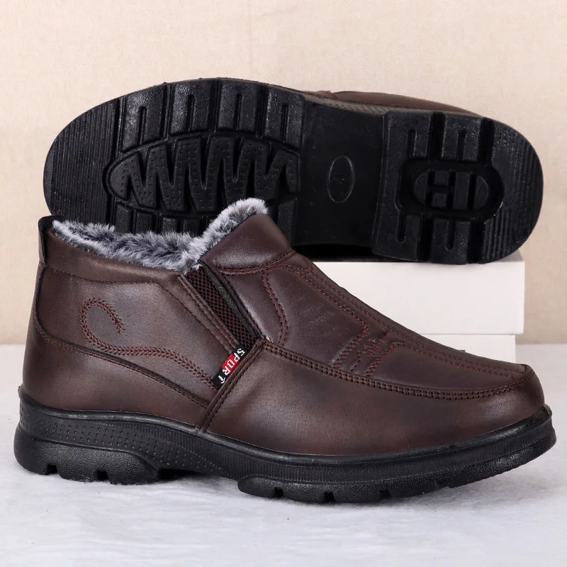Herren Dicke Plüsch-Antirutsch-Warme Schneestiefel, Leicht An- und Auszuziehen, Formelle Winterschuhe für Herren – Detail 5