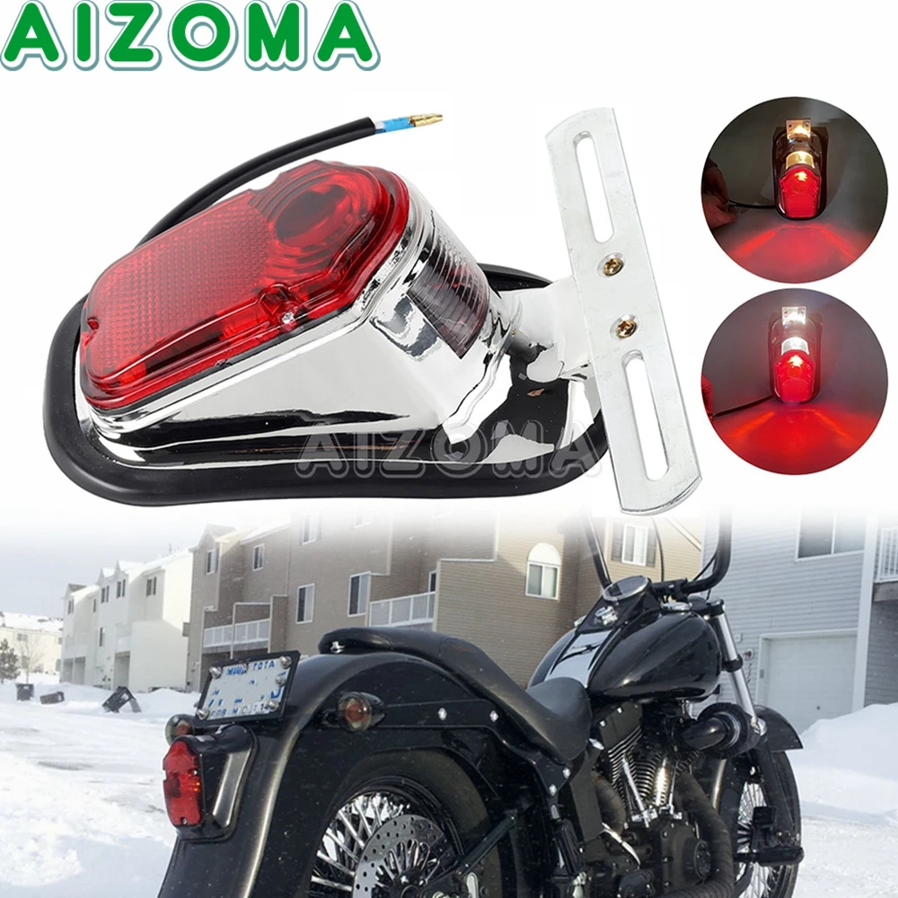 Rear Tail Light Lamp Tombstone Motorcycle Brake License Plate Light Taillight For Harley Sportster Dyna Softail Touring Custom