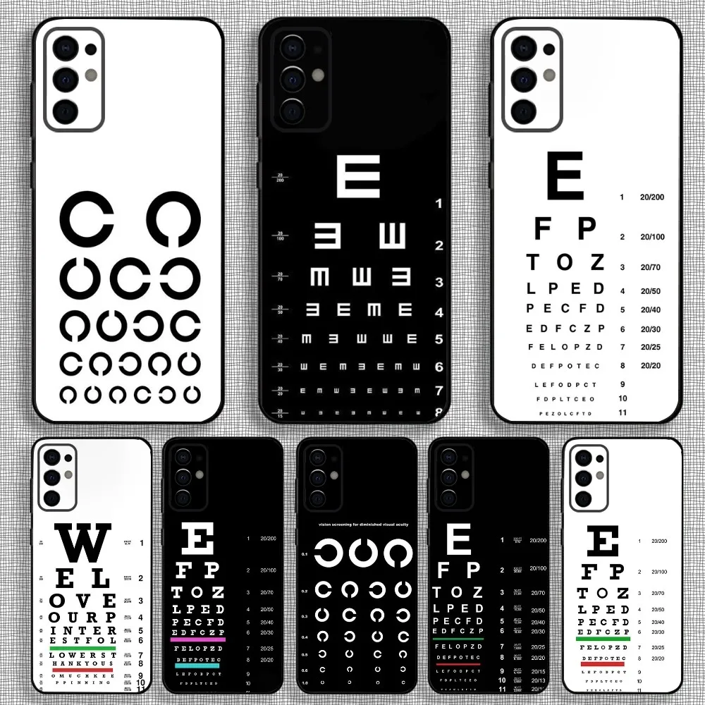 

Medical Eye Vision Chart Phone Case For Samsung S24,S21,S22,S23,S30,Ultra,S20,Plus,Fe,Lite,Note,10,9,5G Black Soft Cover