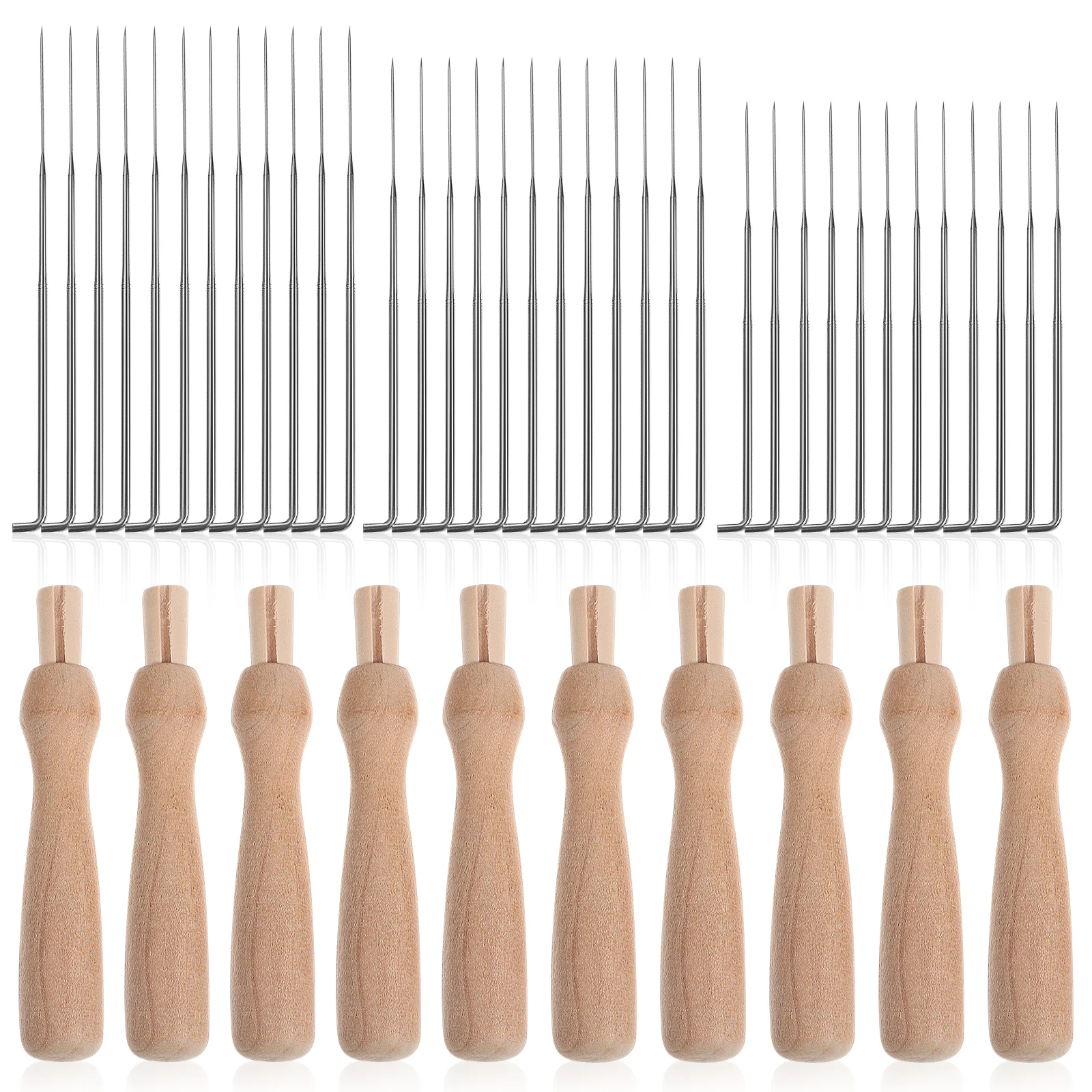 

Wool Felt Tools Kit 12 Felting Needles Set for Crafts Wooden Handle Lancet Knitting Needle Office Household Supplies
