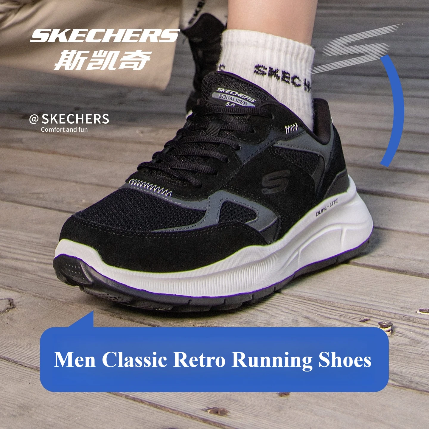Skechers-zapatos originales informales para correr para hombre, zapatillas deportivas transpirables con cordones para deportes al aire libre, tenis para mujer y hombre