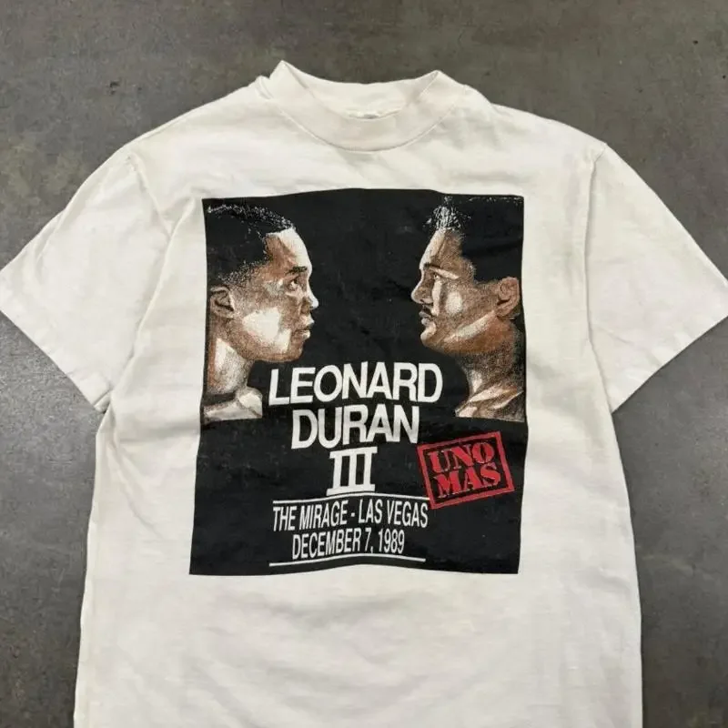 Sugar Ray Leonard Vs Robert Duran Boxing Adult T Shirt Cotton 8D721