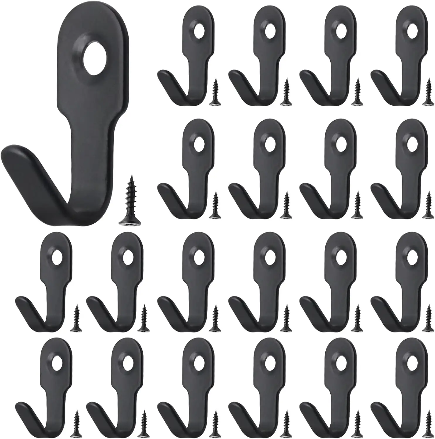 10pcs Stainless Steel Wall Hangers with Screws Wall Mounted Mini J Hooks Wall Hook for Picture Frames Bath Towel Keys Coats Bag