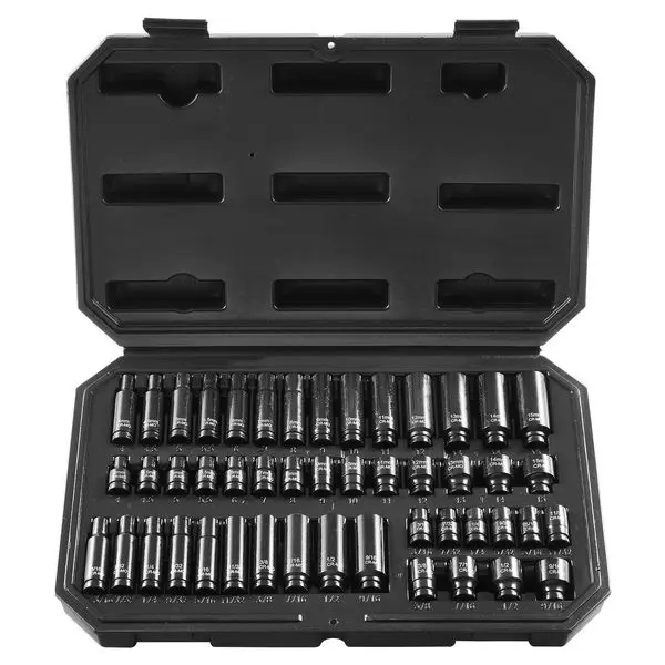 

VEVOR Impact Sockets Set 48pcs 6-Point 1/4' Drive Bit Ratchet Tool Kit Case