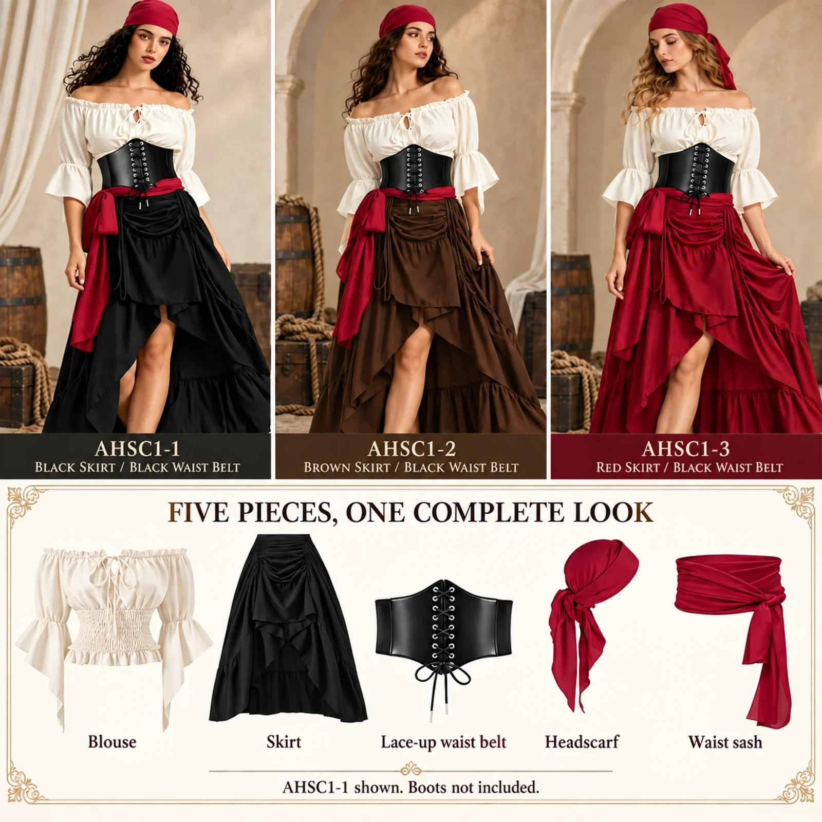 Ensemble de costume de pirate - Blouse Off Shoulder avis et prix