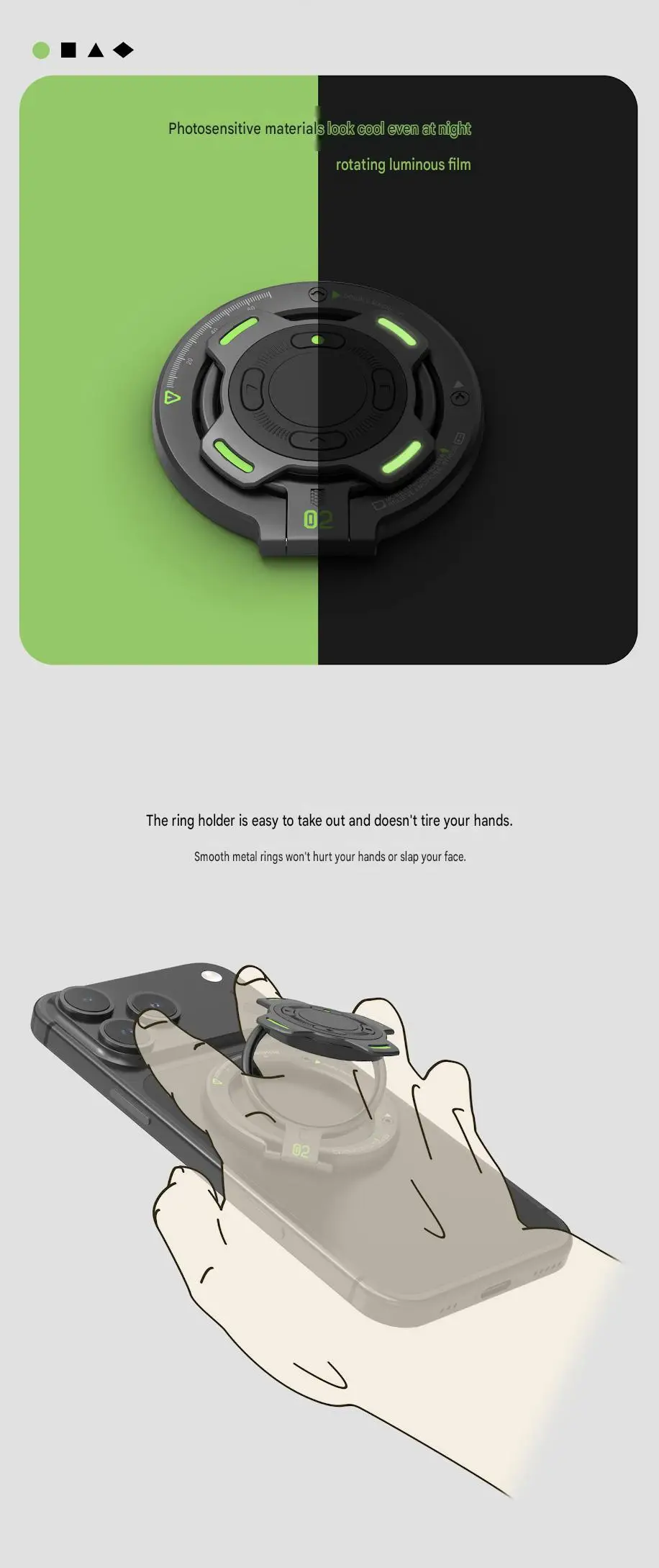 Double-Sided Magnetic Finger Ring Holder Rotate Phone Stand MultiFunction Finger Ring Bracket Portable Lazy Man Stand For iPhone