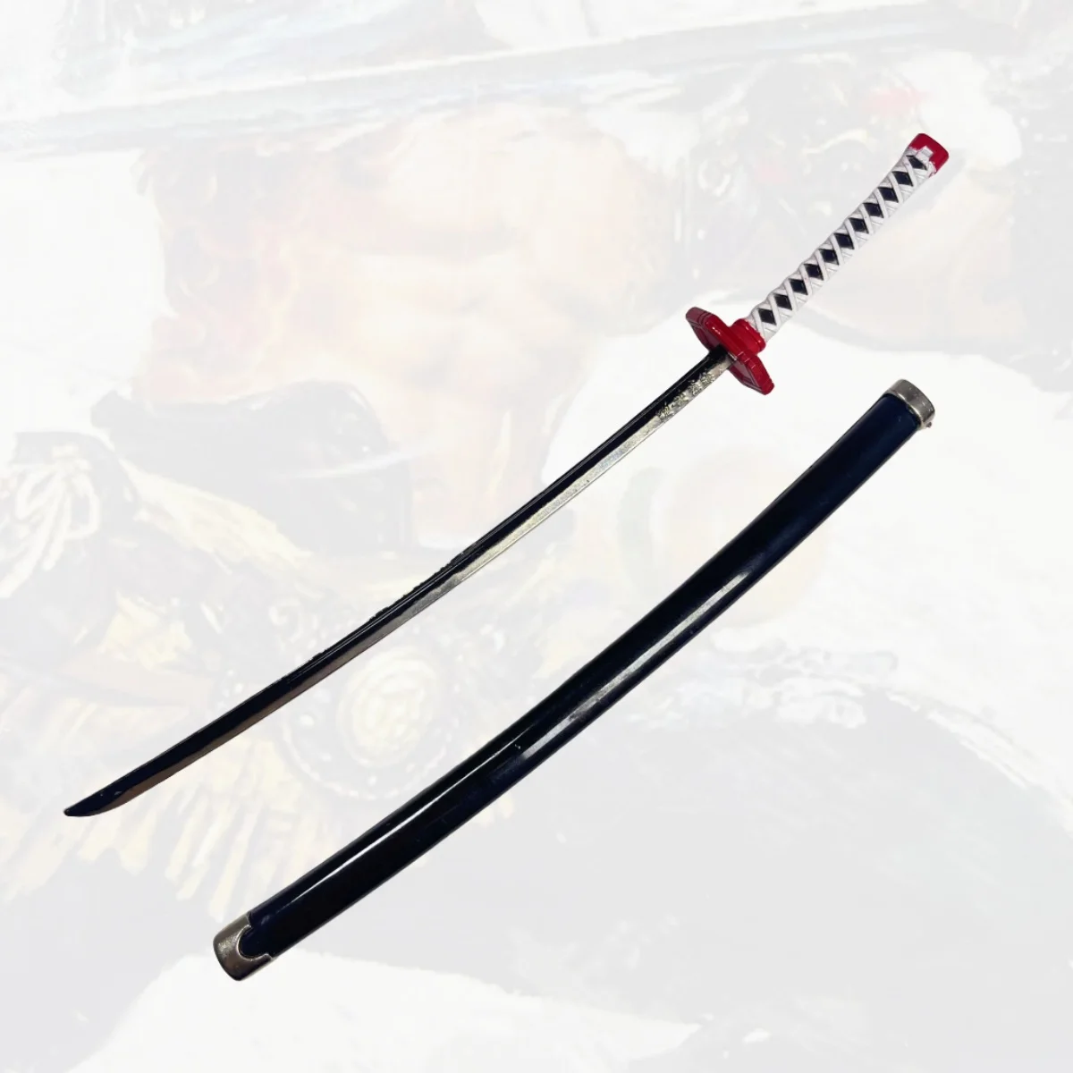 Espada de metal katana demon slayer tomioka giyuu, 7 polegadas, sabre samurai original, faca ninja, sabre katana, acessórios de cosplay, brinquedo adereço
