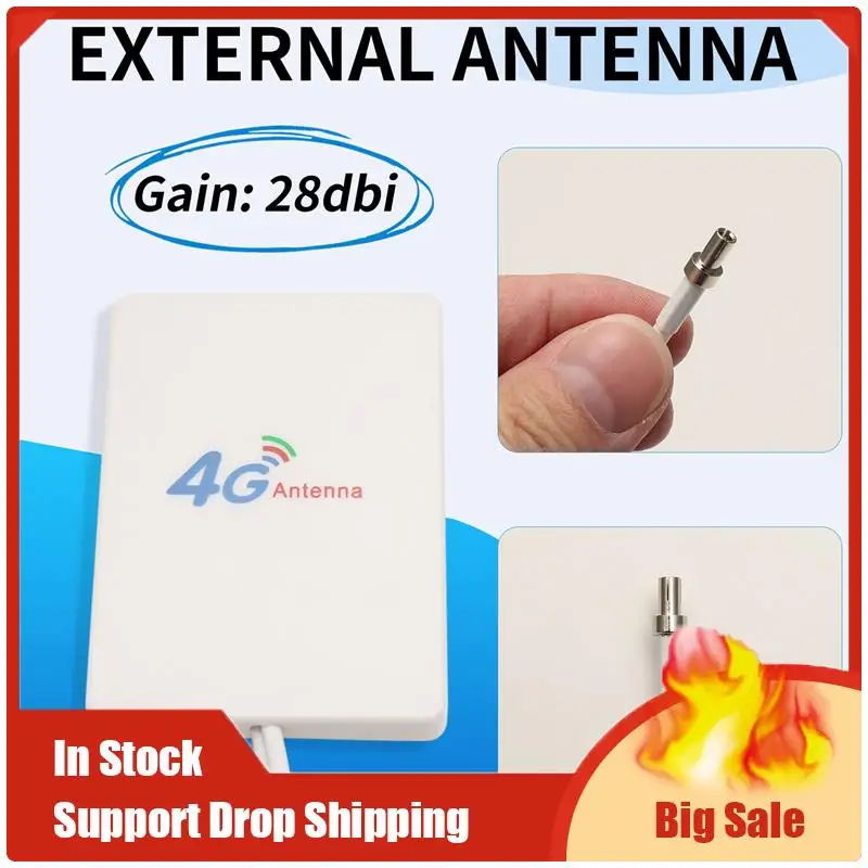 Top Deals 4G LTE Antenna 3G 4G Panel Antenna With SMA TS9 CRC9 Connector 2M Cable For E8372 E3372 B315 Router USB Modem
