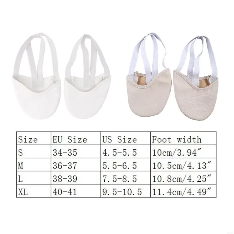 242F Half Faux Leather Sole Ballet Pointe Dance giày nhịp nhàng