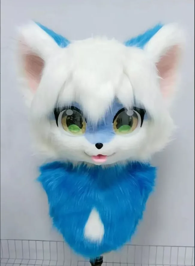Pluche fursuit Husky mascotte kostuum hoofddeksel Volwassen vos kinder Halloween Cosplay vermomde commerciële show