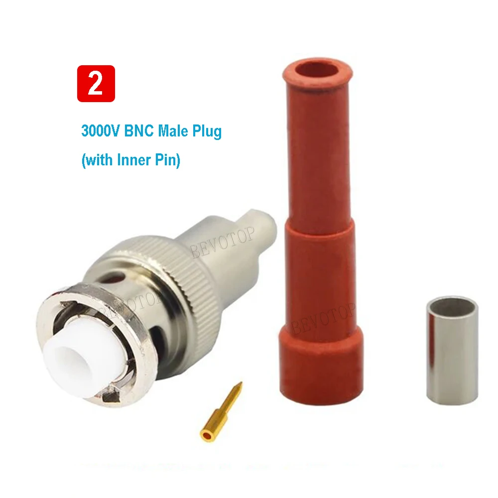 1PCS High Voltage 3000V/5000V SHV Connector RP-BNC Male/ Female High Quality RF Coaxial Connector for RG58 LMR195 RG223 Cable