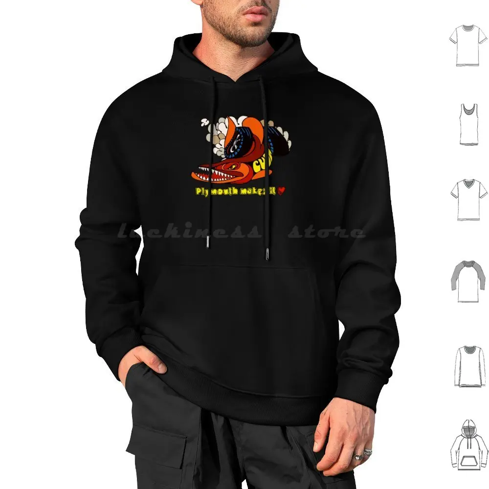 Vintage Barracuda Plymouth hace sudaderas con capucha de manga larga Barracuda Cuda Devil Heart Hemi Hemi Cuda Mopar Muscle Car