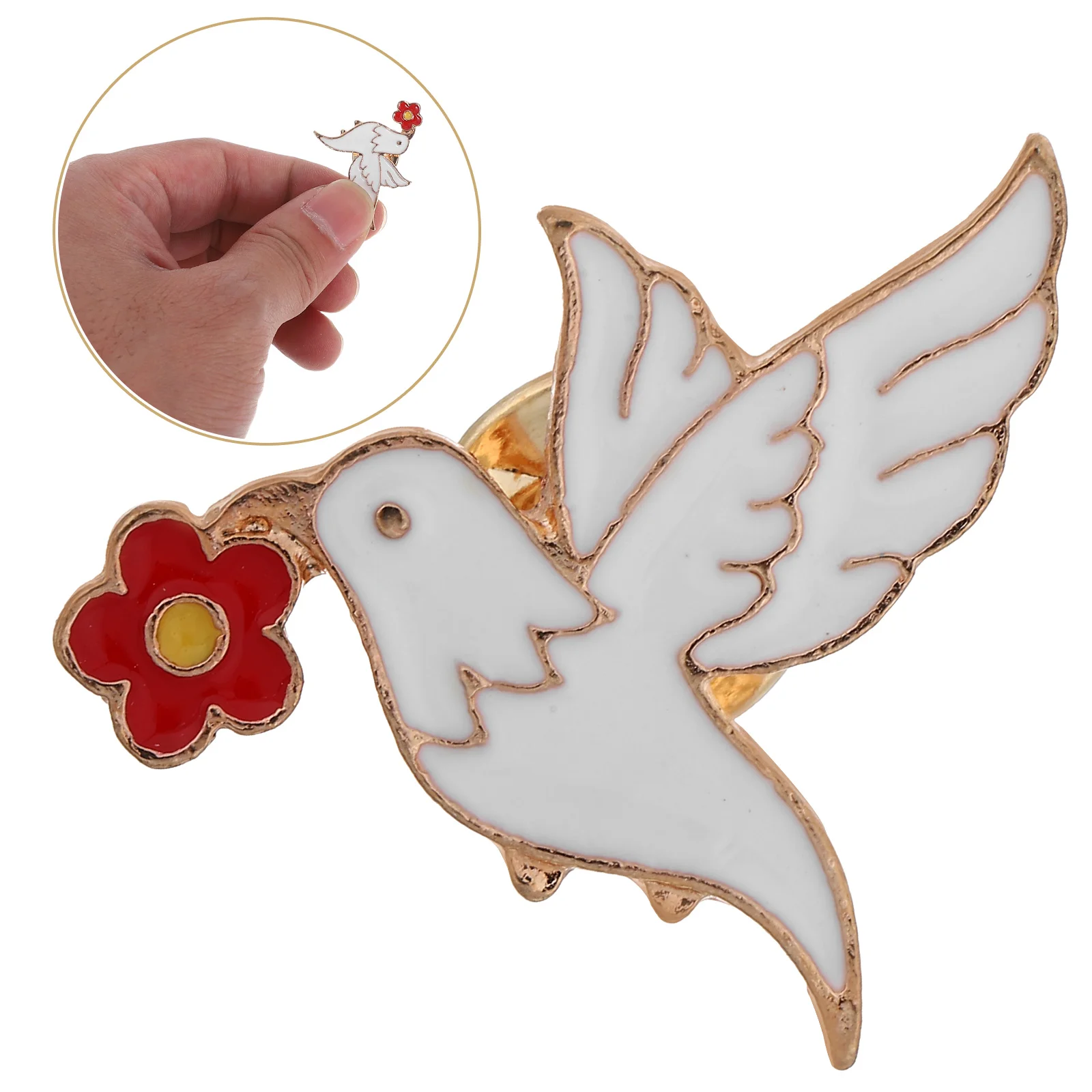 

4 Pcs Peace Dove Brooch Cute Pin Badges Lapel Bird Clothing and Accessories Vintage Cartoon Animal Pins Brooches for Clothes