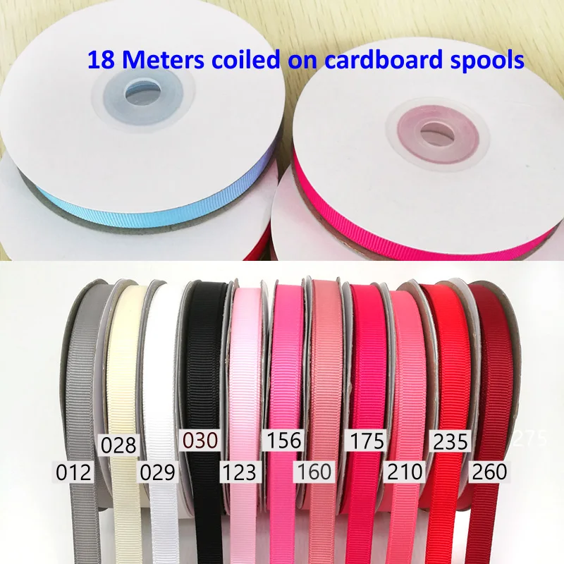 6mm 1/4“ 9mm 3/8“ Grosgrain Ribbon Solid Colour High Quality 100% Polyester Grosgrain Ribbon Tapes