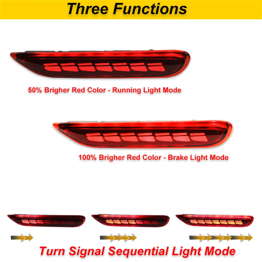 For Nissan X-trail T32 Rogue Qashqai J11 Leaf Pathfinder Infiniti Q50 QX60 JX35 2014 2015 2016 LED Rear Bumper Reflector Lights