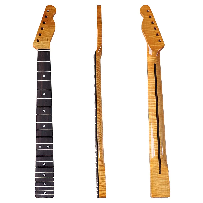 21st fret Canadian tiger maple gloss 5.6cm wide electric guitar neck cow bone saddle guitar handle DIY modification