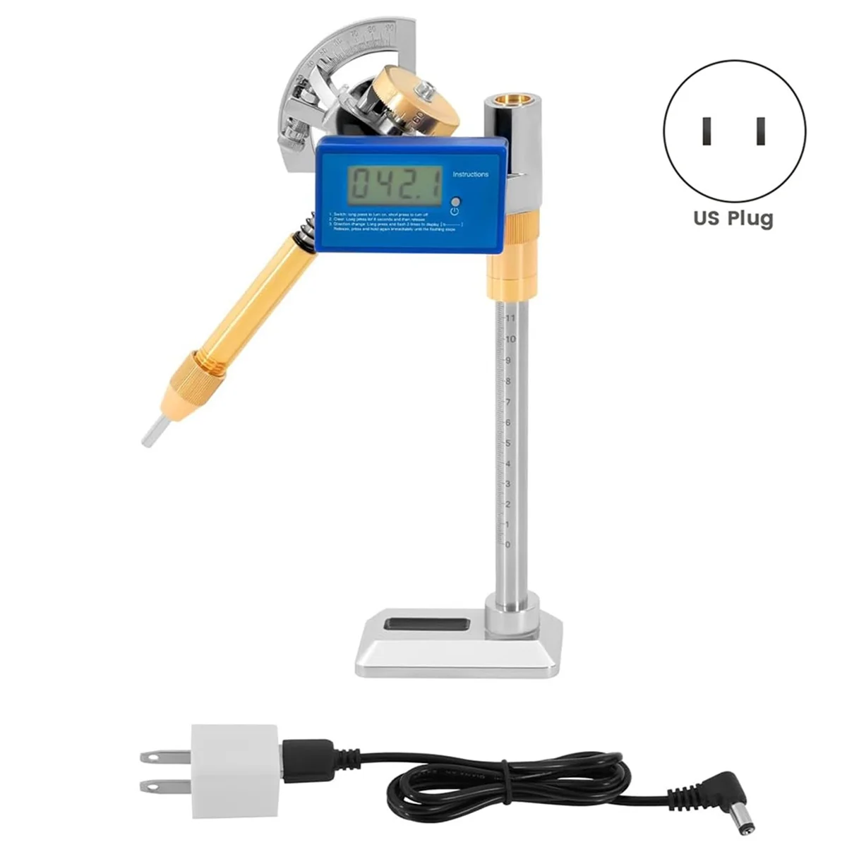 

ABNJ High Precision Gem Faceting Machine, Jewelry Tool with Digital Display, Adjustable Angle Locator for Polishing US Plug