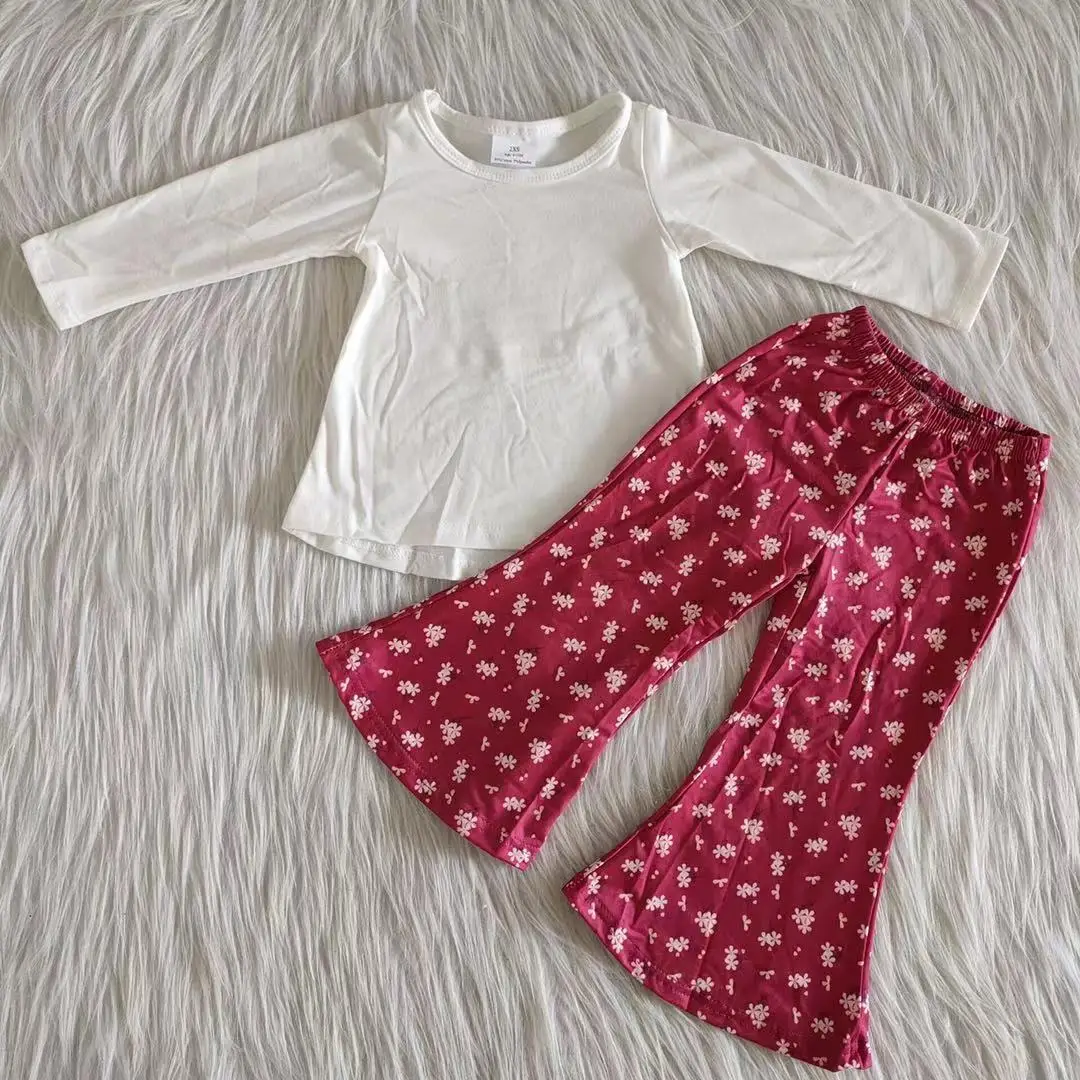 Promotion Items Kids Boutique Clothes Long Sleeve Top With Pants 2 Pieces Set Children Girls Outfits