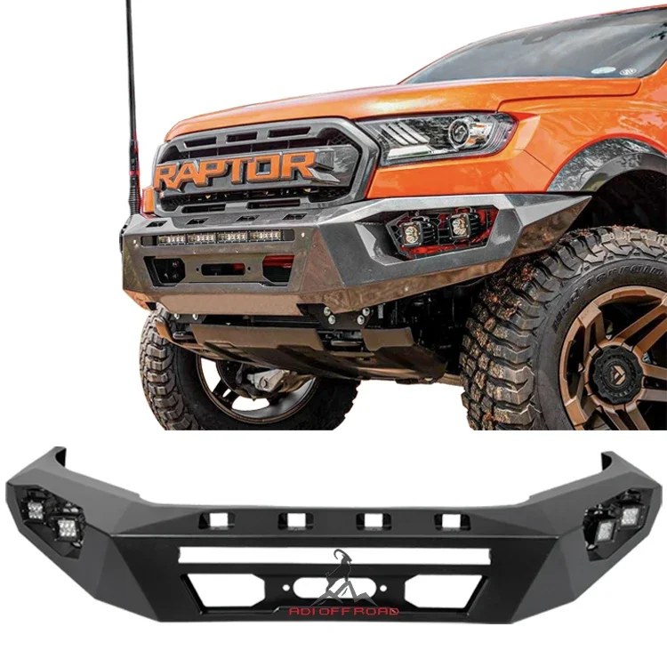 The latest! Pickup truck ute with LED light Steel front bumper Steel bumper car bumper bullbars ranger For FORD RANGER RAPTOR