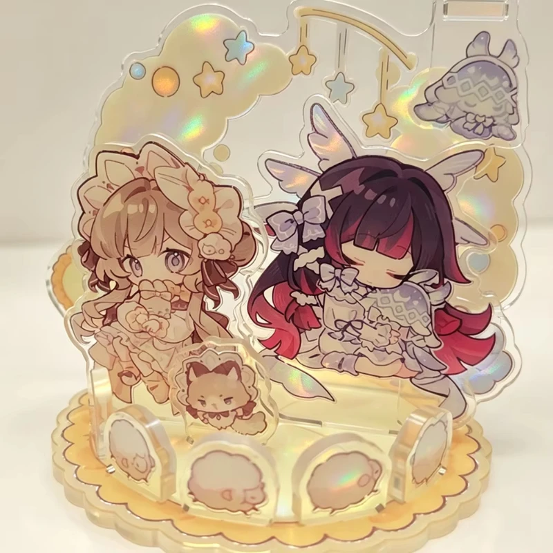 Game Fatui Sandrone Columbina Cosplay Standing Plate Acrylic Figure Stand Keychain Keyring Badge Brooch Accessory Ornament Props