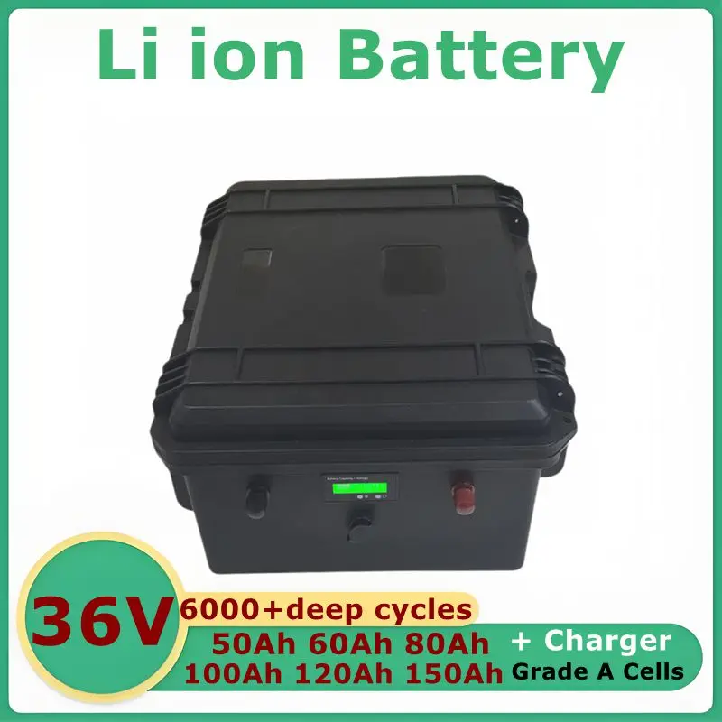 

36 В, 50 Ач, 60 Ач, 80 Ач, 100 Ач, 120 Ач, 150 Ач, литий-ионный аккумулятор 3,7 В, литий-ионный аккумулятор для рыбацких лодок 3000 Вт, троллинга, промышленных дронов