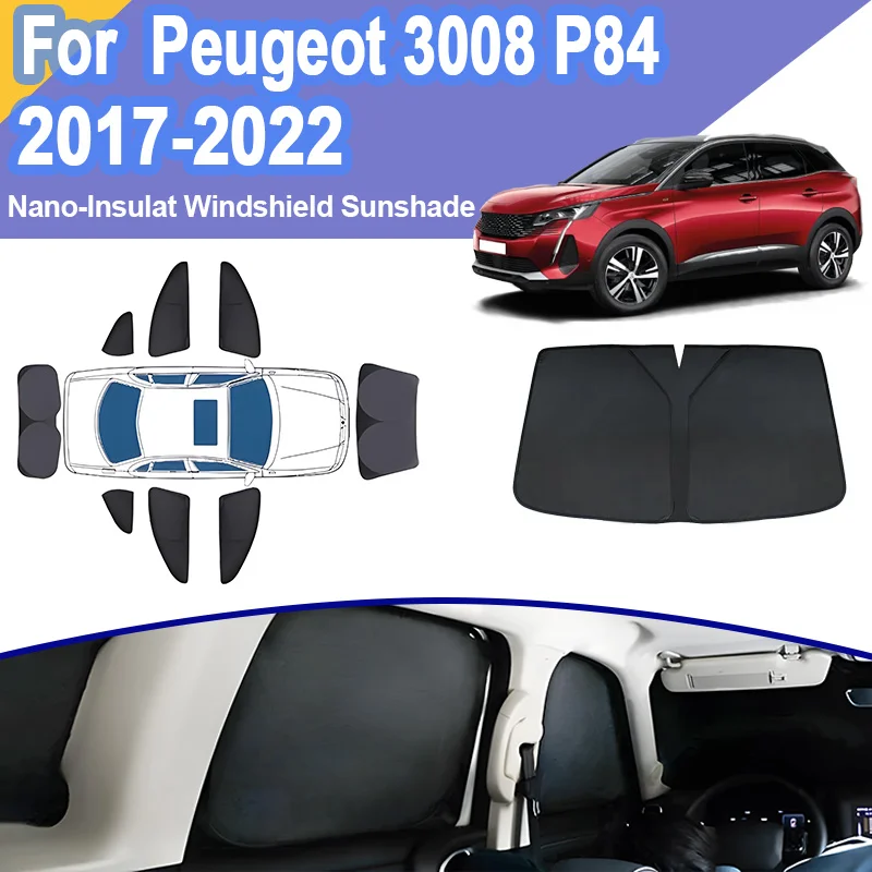 

For Peugeot 3008 P84 MK2 2017-2022 2018 2019 Privacy Sunshades Anti-UV Visors Heat insulation Drop Temperature Car Accessories