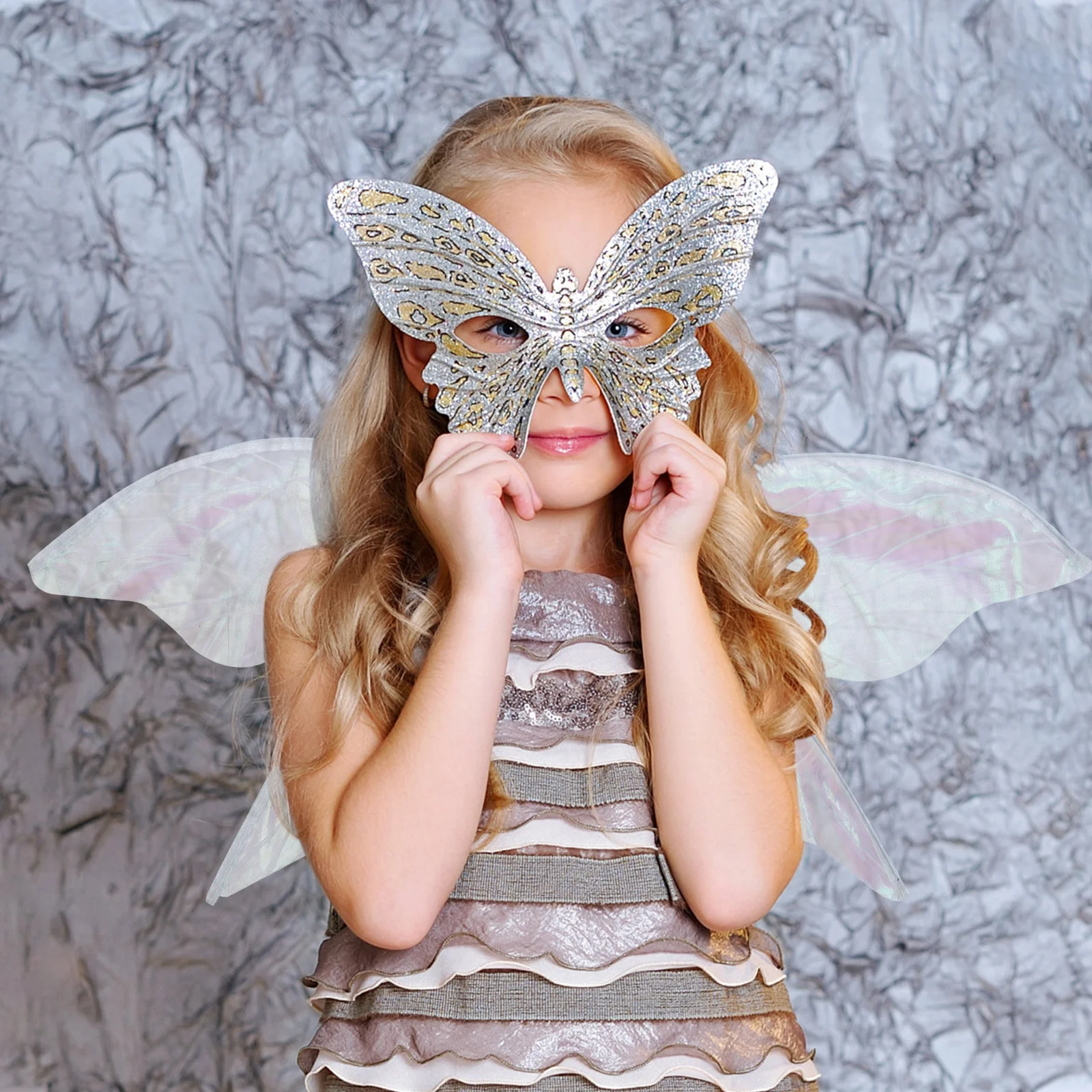 

Aldult Fairy Wings Girl Decorations Butterfly Yarn Glowing Wing-shaped Adornment
