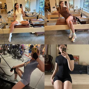 Single -piece female yoga overalls, long -sleeved leggings, hot ski jumpsuit, elastic cycling bodysuit, outdoor winter and autumn clothing 8 Main Sales Pantalona Racket - №5