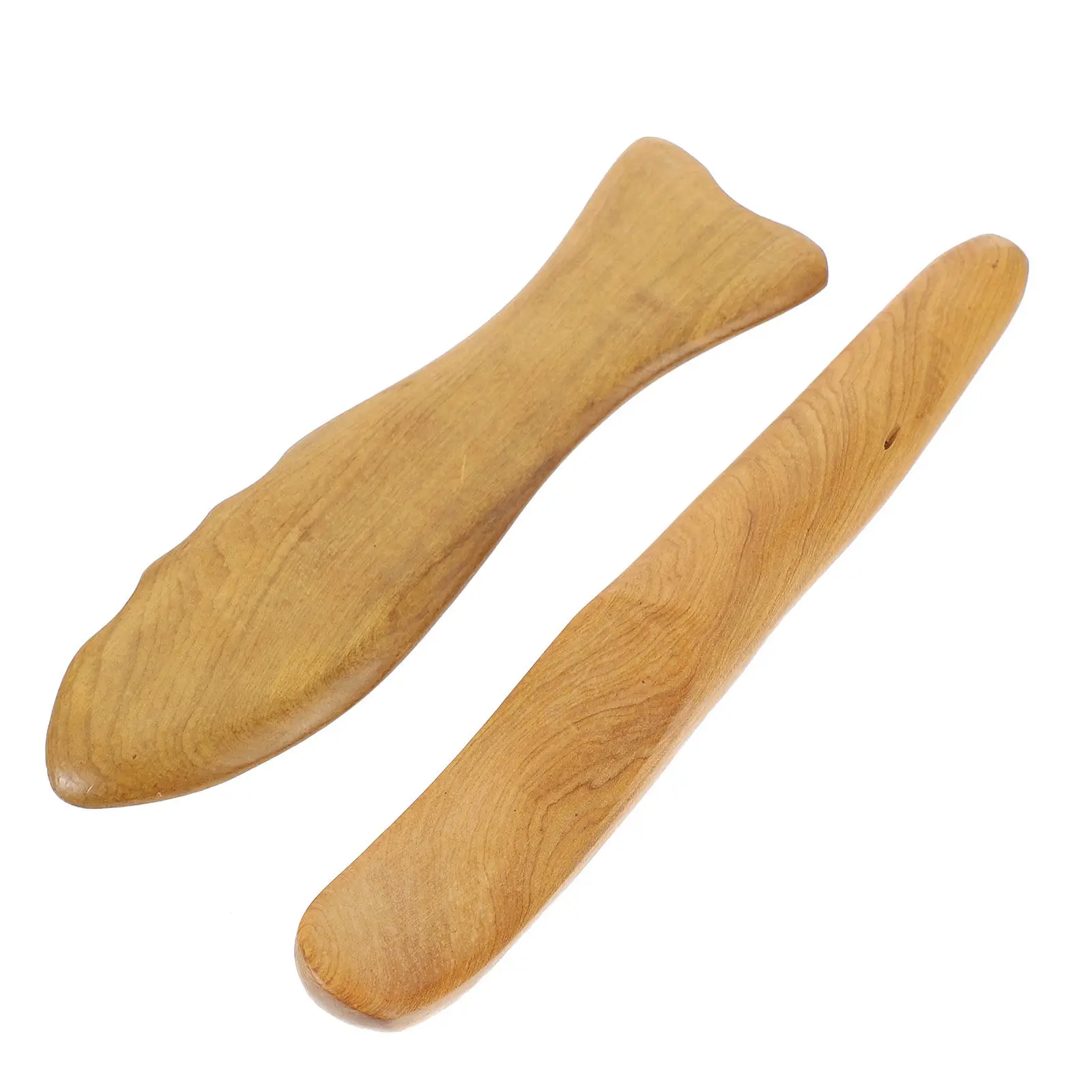 

2pcs Massage Scraping Board Sandal Wood Gua Sha Tool For Face Body Lightweight Wooden Plate Relax Muscles Promote Circulation