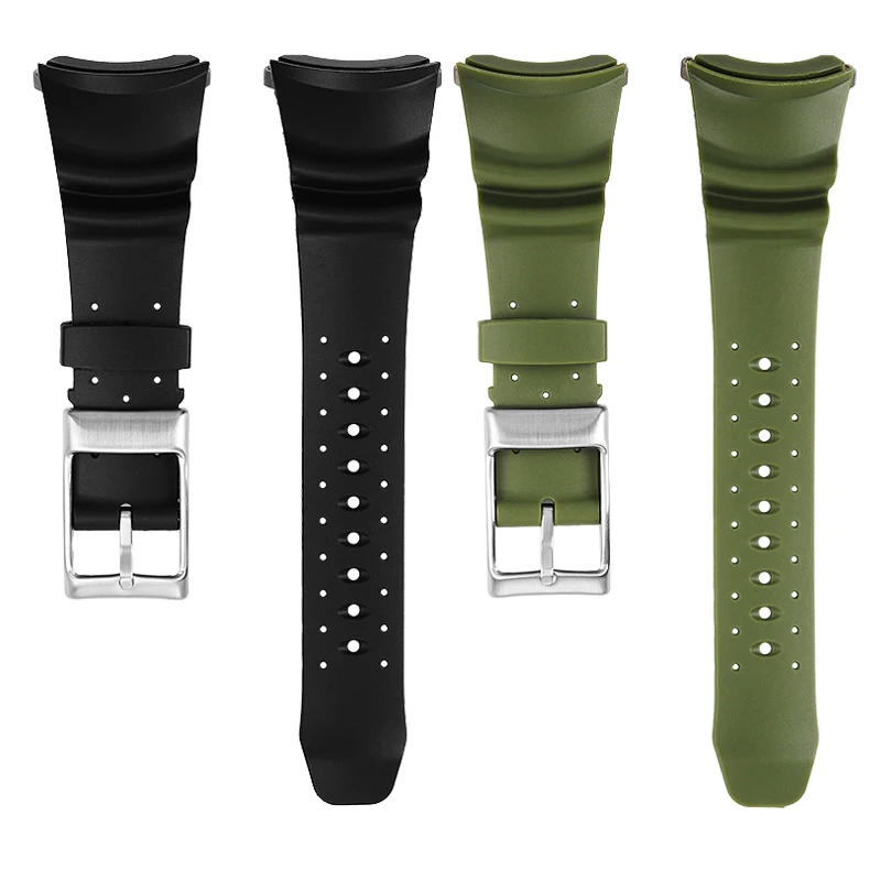 Army green Breathable rubber strap For Citizen BJ8050-08E BJ8050 Bj8057 Inlaid stainless steel adapter men\'s watchband Bracelet