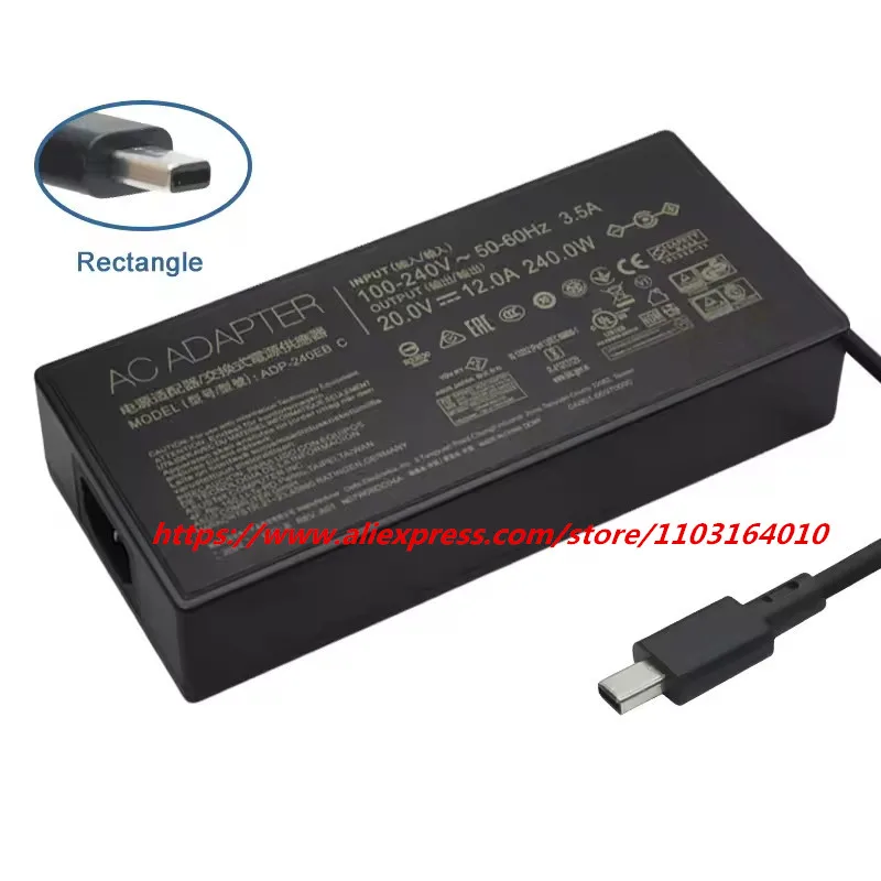 Genuine 20V 12A 240W Rectangle Conn ADP-240EB B/C AC Adapter