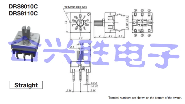 1 Piece Rotary Coding Switch DRS8010C DIP Switch 0-9 With Handle 10 Files 6Pin