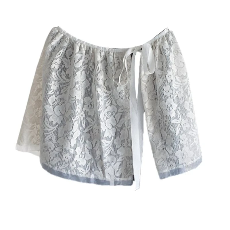 

Y5GC Trendy Lace Trimmed Short Skirt Half Skirts for Women Embracing Individuality