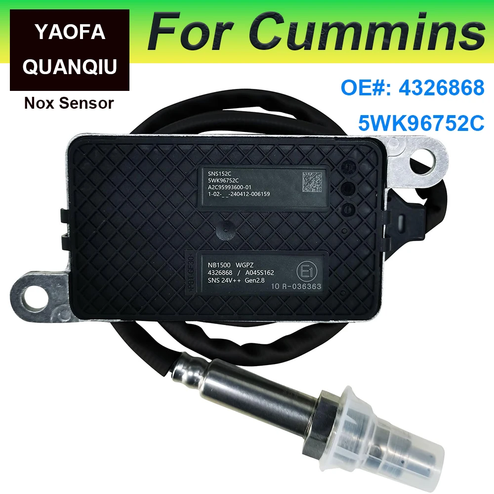 4326868 4326868RX A2C95993600 2139930 1953530 5WK9 6752C 5WK96752C A045S162 NOX Sensor for Cummins DAF Truck Accessories 24V