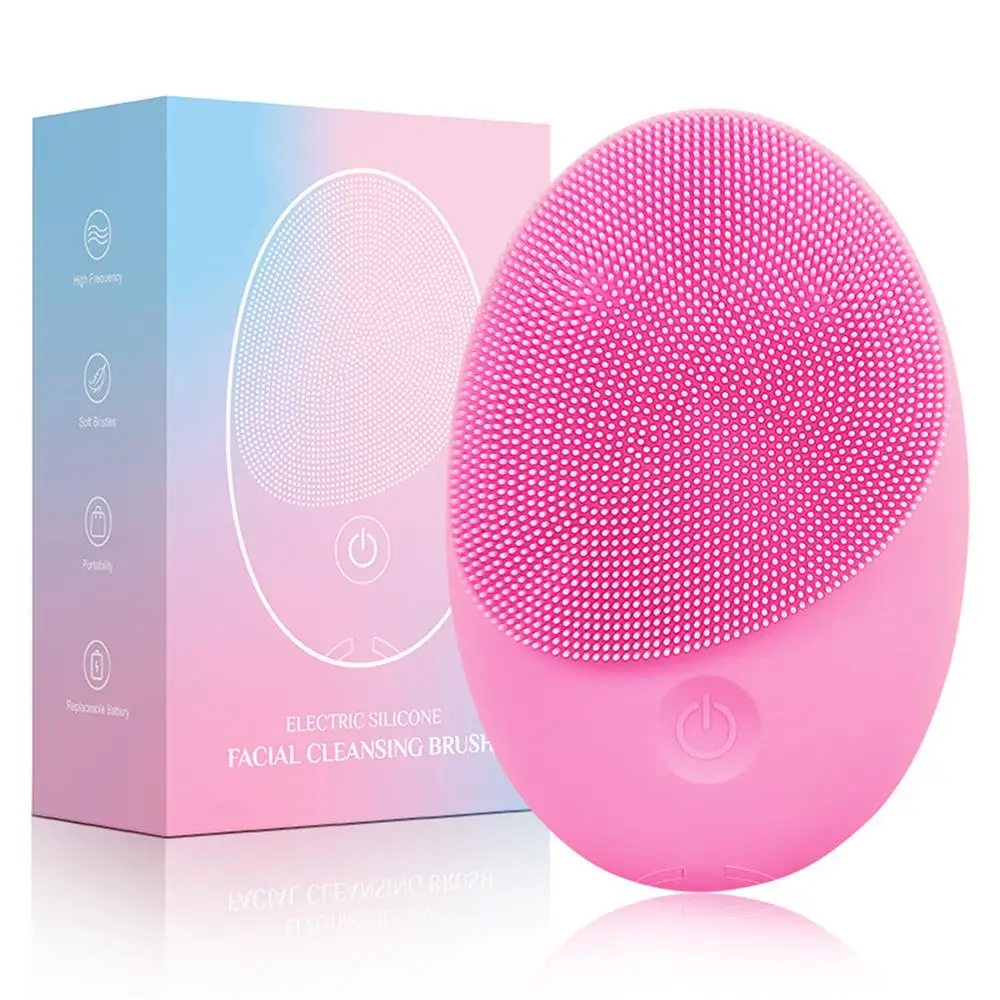 

Electric Silicone Facial Cleansing Brush, Blackhead Remover Face Massager Pore Cleaner Household Beauty Device