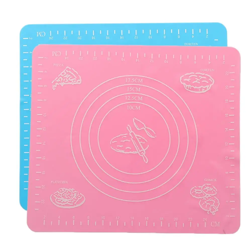 Temperature Resistance Kitchen Thickening Cooking Silicone Baking Mat Kneading Dough Pad Pastry Rolling Mat Bakeware Liners