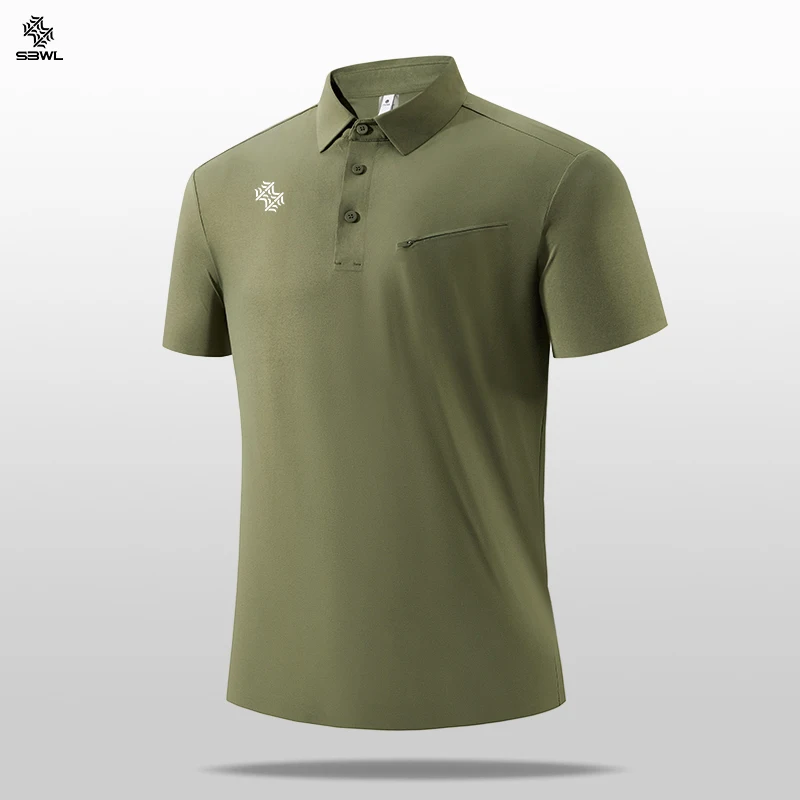 SBWL men's high quality outdoor golf equestrian sports cotton POLO shirt Fashion business leisure light luxury POLO short sleeve